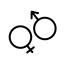 Symbol für Unisex oder geschlechtsneutrale Eignung